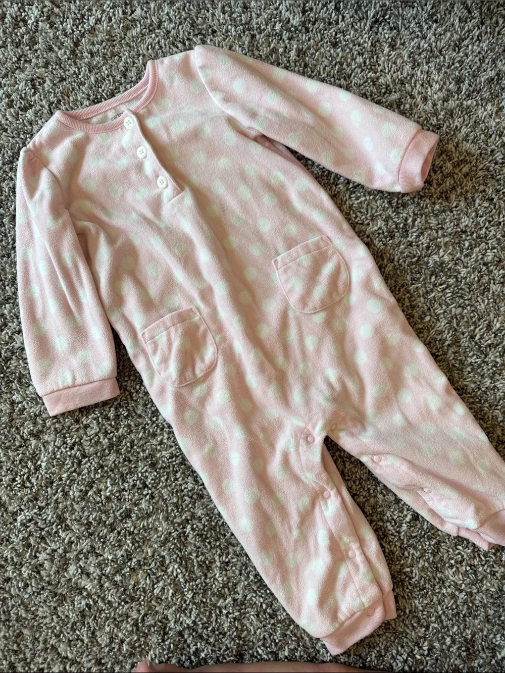 Carter's Pink and White Polka Dot One-Piece Bodysuit